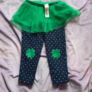 Girls shamrock tutu pants